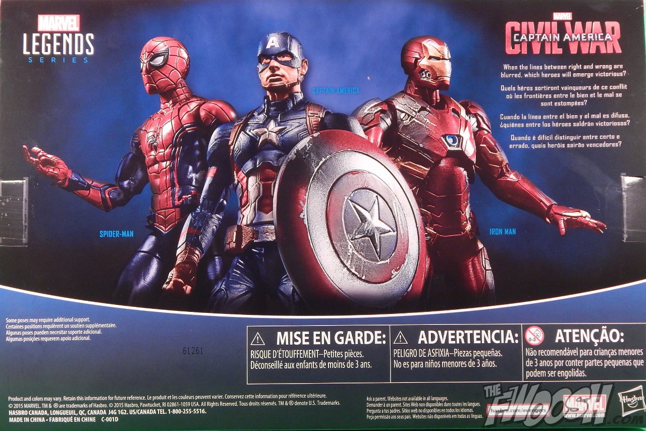 Hasbro Captain America Civil War 3 Pack Spider Man Iron Package Back Hasbro Captain America Civil War 3 Pack Spider Man Iron Package Back