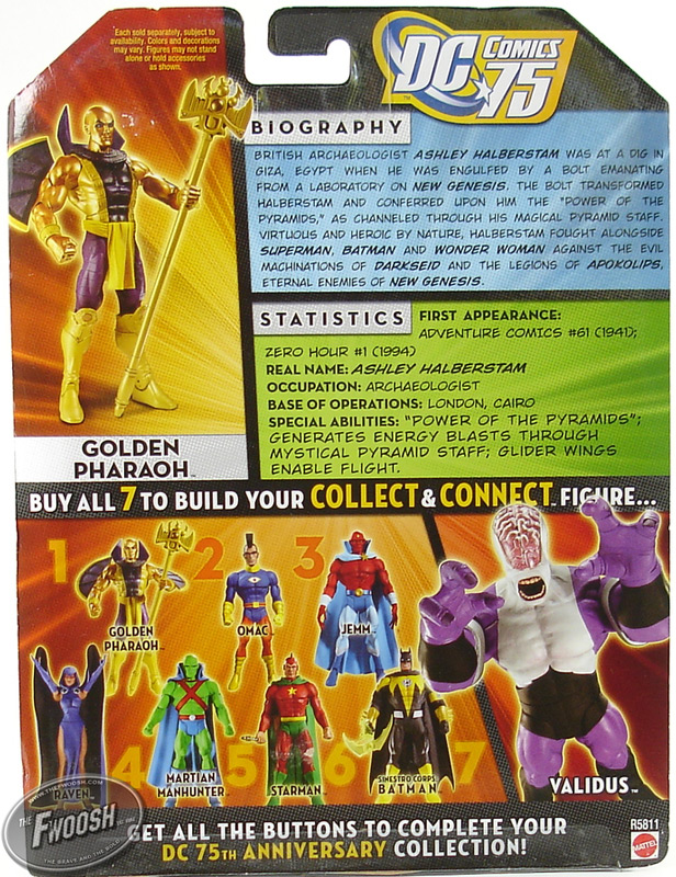 *Damaged Package* DC Universe Wave 15 GOLDEN PHARAOH figure Validus figure stand 