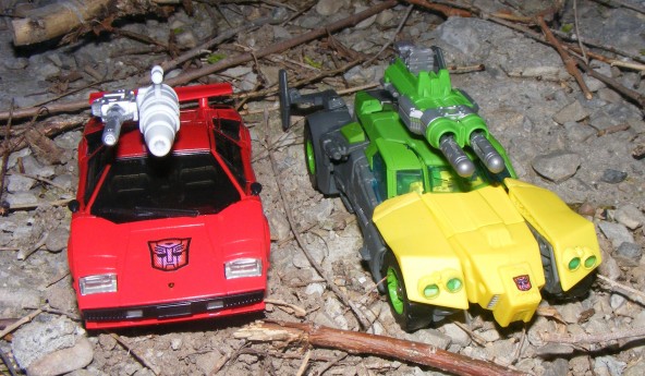 Masterpiece Sideswipe, and mostly-Masterpiece Springer car modes.