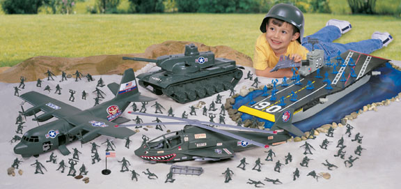 TimMee Plastic Army Men C130 Playset 27pc Giant Military Airplane Made in USA Tim Mee Toy