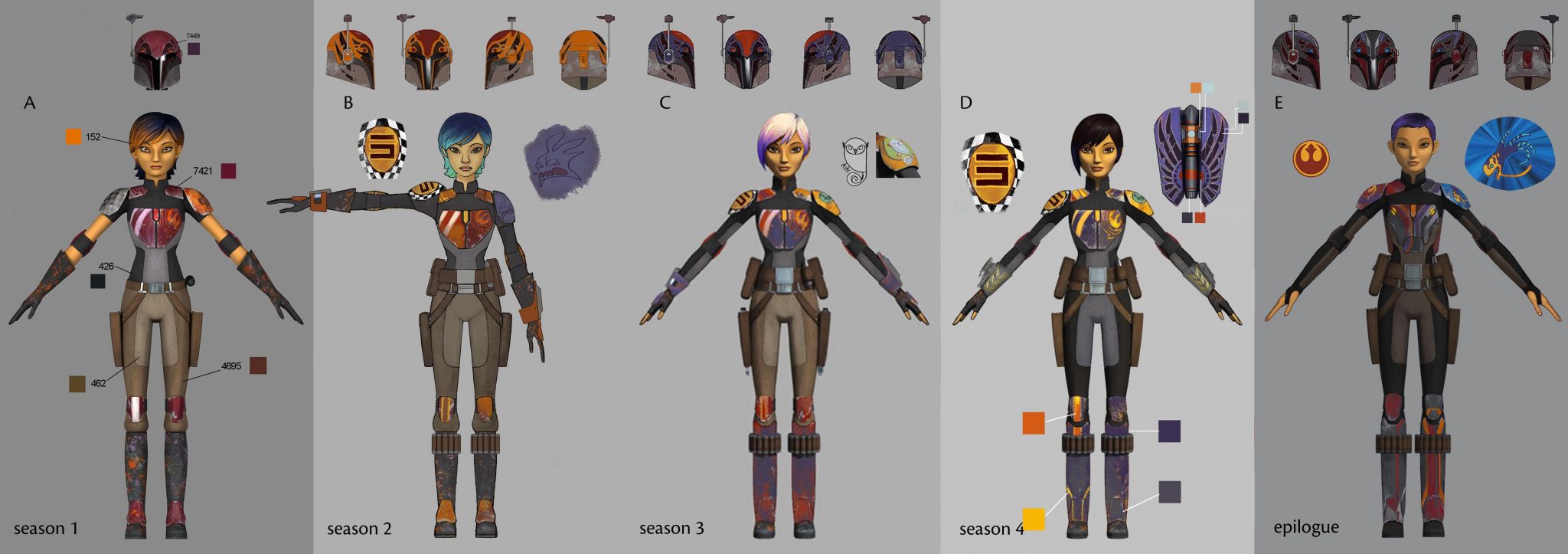 Sabine had a mission gear look which included armored gauntlets, ammo strap...